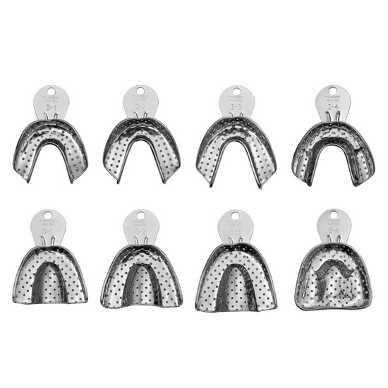 Moldeiras Inox Adulto Perfuradas Kit 8un – Tecnodent