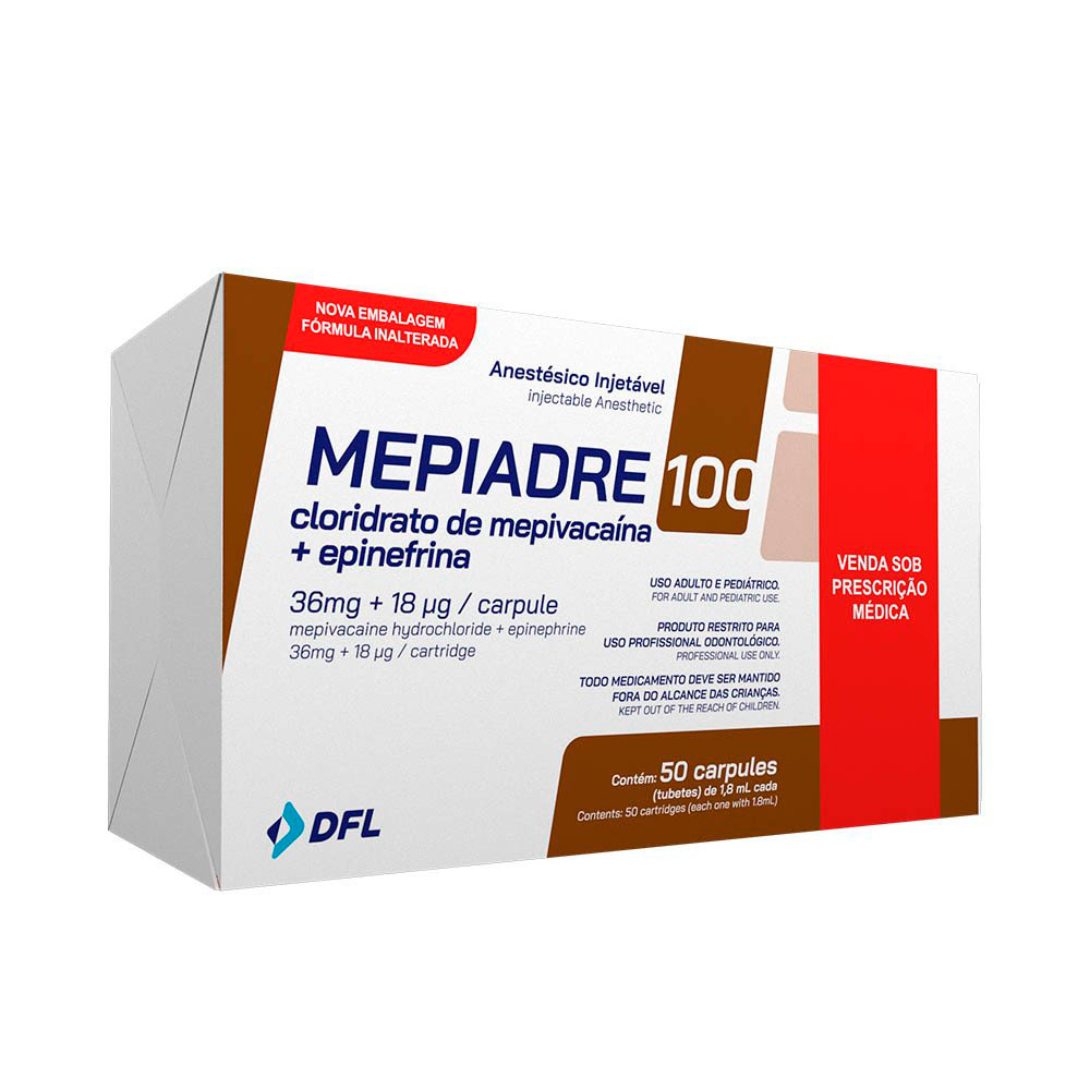 Anestésico Mepivacaína Mepiadre 2% 1:100.000 - DFL
