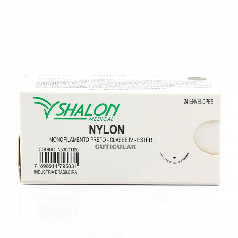 Fio de Sutura Nylon AG-1/2 TRG-1,5cm- Shalon