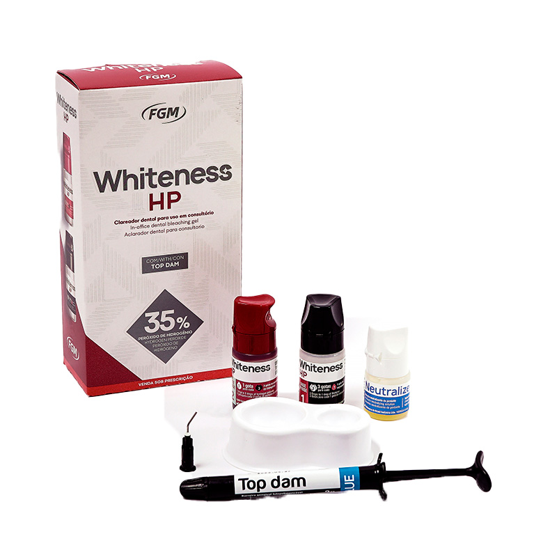Kit Clareador Whiteness HP 35% para 3 Paciente com Top Dam - FGM