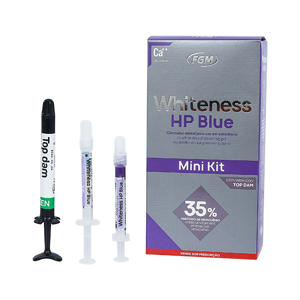 Mini Kit Clareador Whiteness HP Blue 35% com Top Dam - FGM