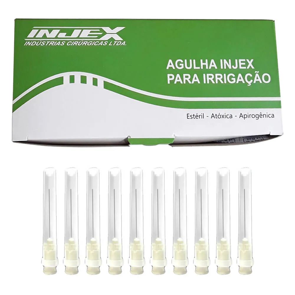 Agulha Descartável Estéril para Irrigação 25x4 com 100 - Injex