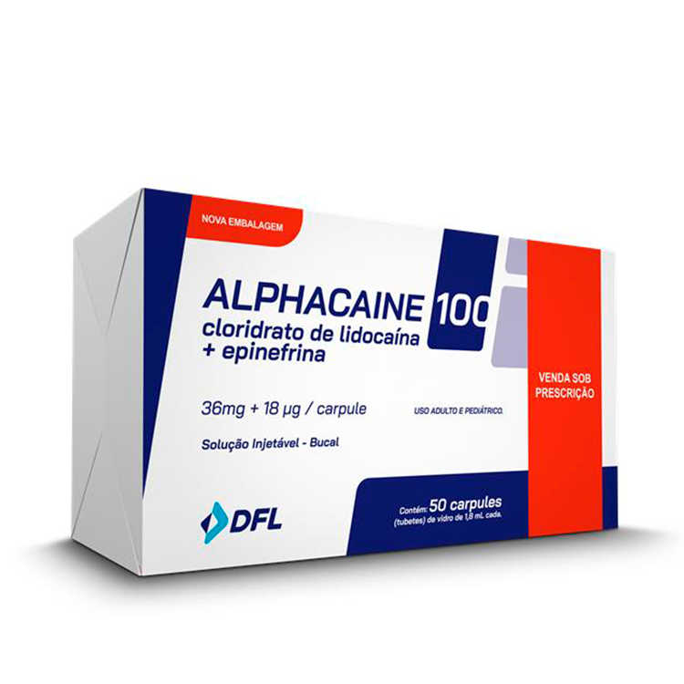 Anestésico Lidocaína Alphacaine 2% 1:100.000 - DFL
