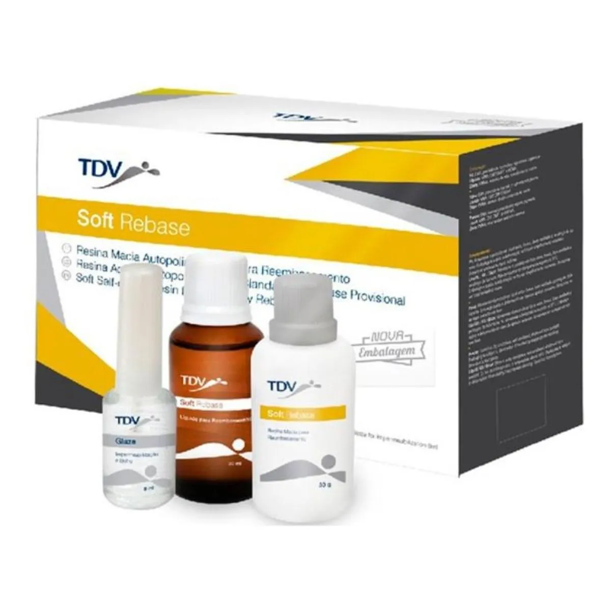 Kit Resina Acrílica para Provisórios Soft Rebase Cor Rosa -TDV