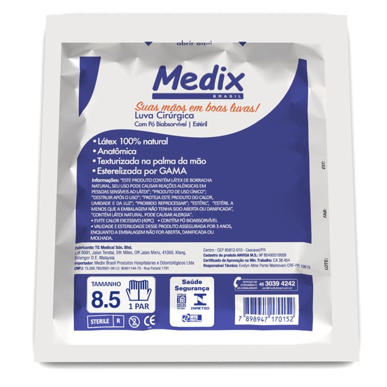 Luva Cirúrgica de Látex Com Pó - Medix