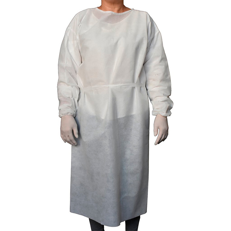 AVENTAL DESCARTAVEL TNT BRANCO MANGA LONGA 10un GR40 MEDIX