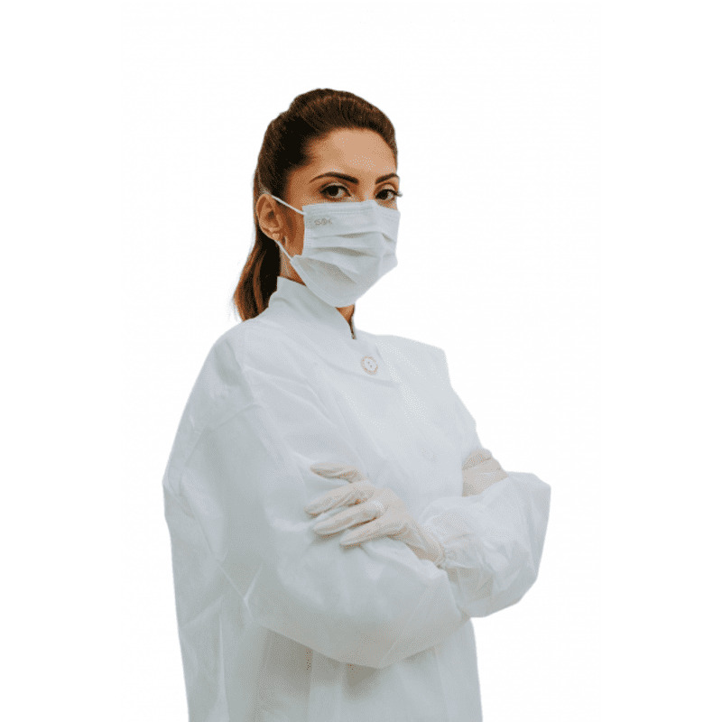 Avental Descartável TNT Branco Manga Longa 10un 20GR - SP Protection