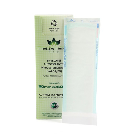 Envelope para Esterilização Autosselante 9x26cm c/100un - Medstéril