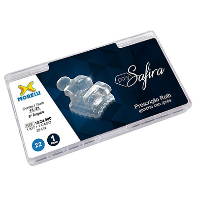 Kit de Bráquetes 01 caso Presc. Roth  PolySafira 022