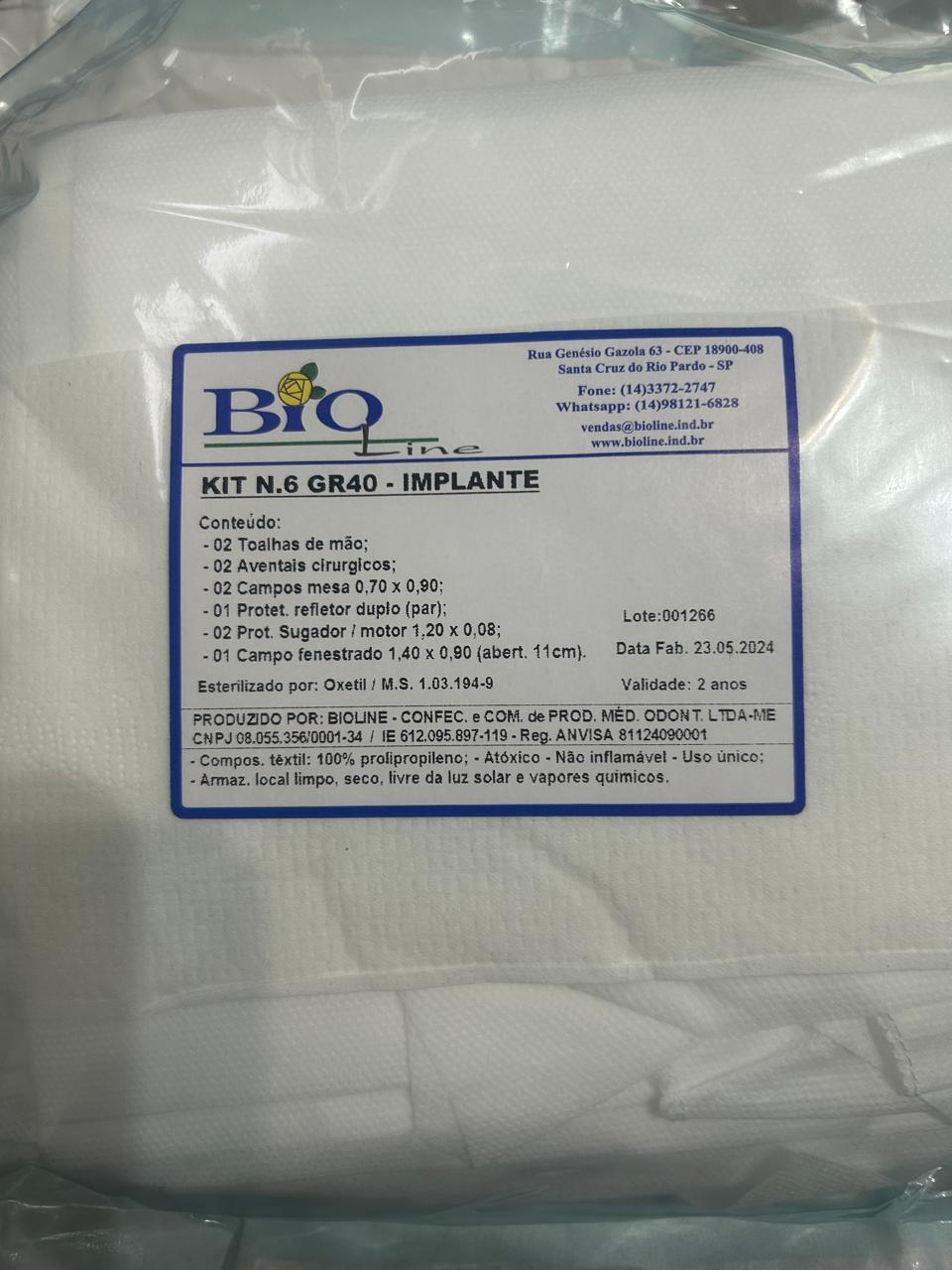 Kit Perio Esterilizado Branco Gramatura 40 com 10 Pecas - Bioline