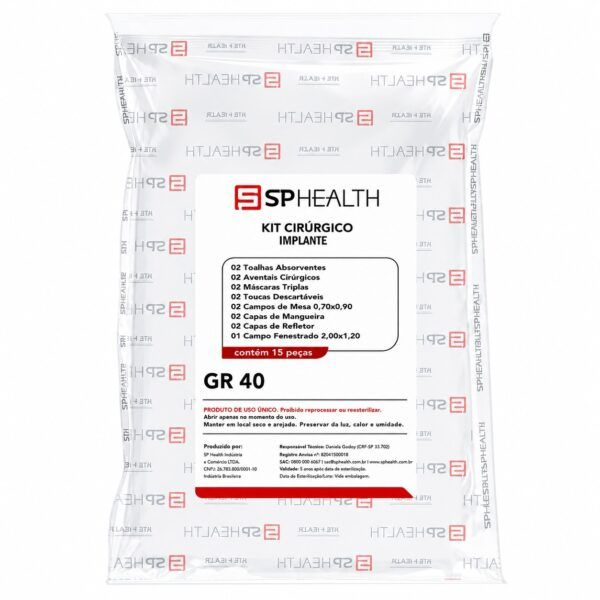 Kit Cirúrgico Estéril Implante GR40 - 15 Peças - SP HEALTH